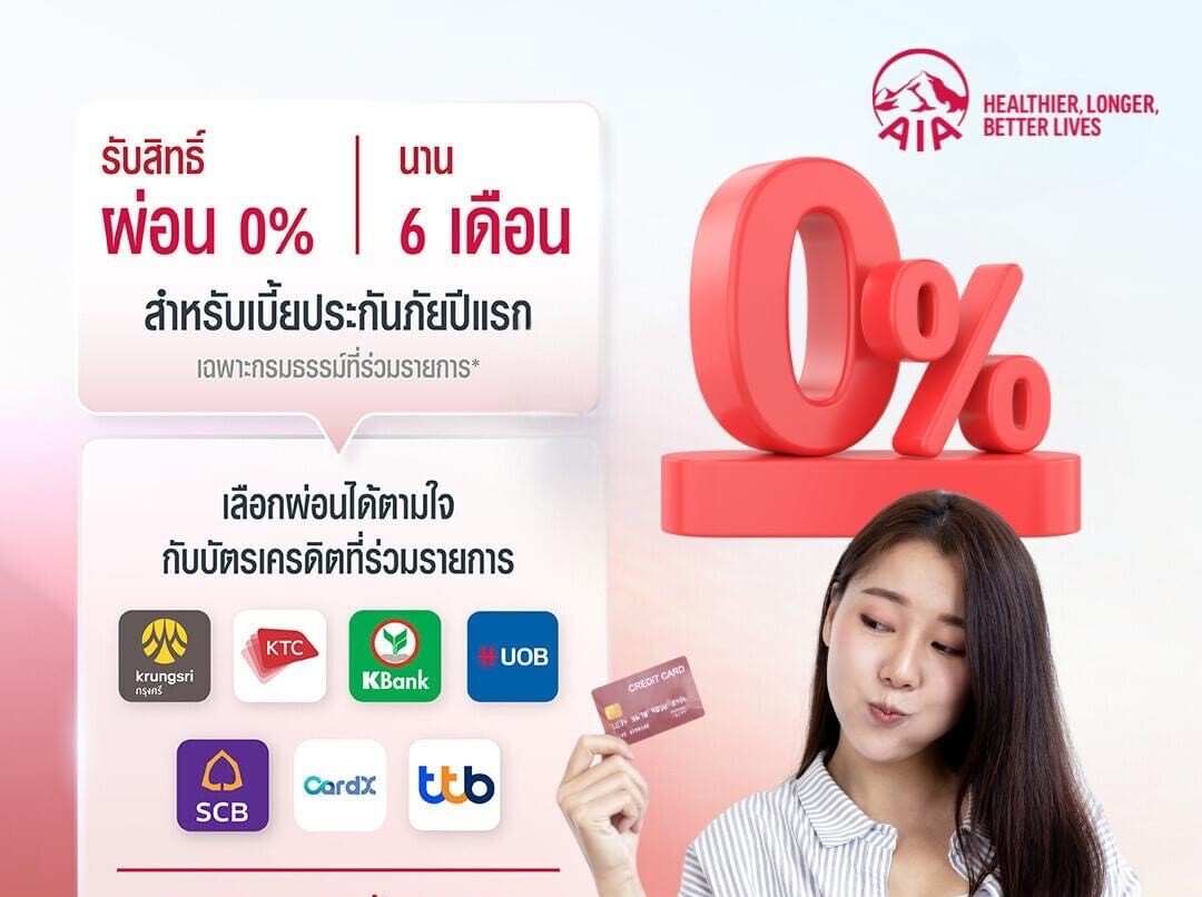 แบ่งจ่ายประกันชีวิต, แบ่งจ่าย 0 %,โปรโมชั่นบัตรเครดิต